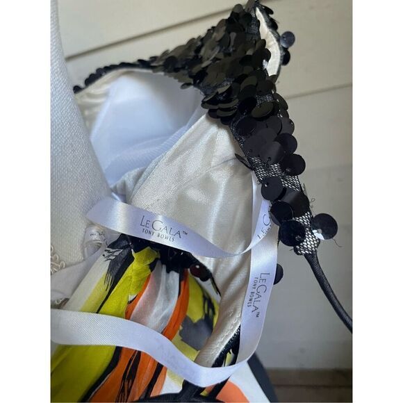 Tony Bowls Dress Size 6 Silk Maxi Y2K Fairy Sequin Beaded Colorful Whimsical 90’ - Picture 10 of 13